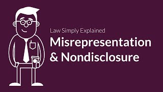 Misrepresentation and Nondisclosure  Contracts  Defenses amp Excuses [upl. by Nesnaj]