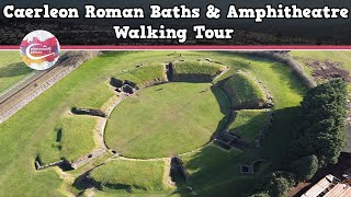 CAERLEON ROMAN BATHS amp AMPHITHEATRE WALES  Walking Tour  Pinned on Places [upl. by Gunas]