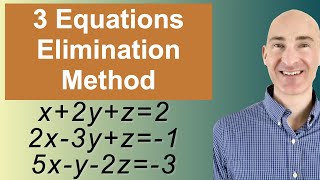 Solving Systems of 3 Equations Elimination [upl. by Sicnarf937]