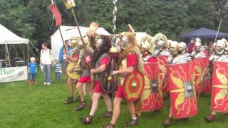 Roman Reenactment at the Amphitheatre in Caerleon Marching In [upl. by Clemen]